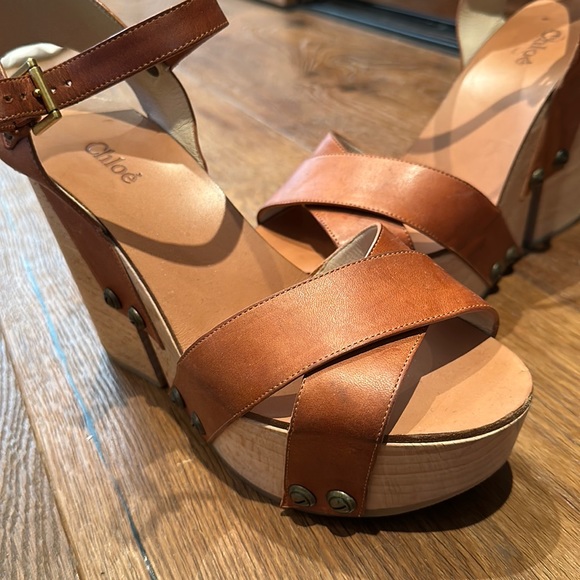 Chloe Leather Platforms - Size 39 - Picture 2 of 8